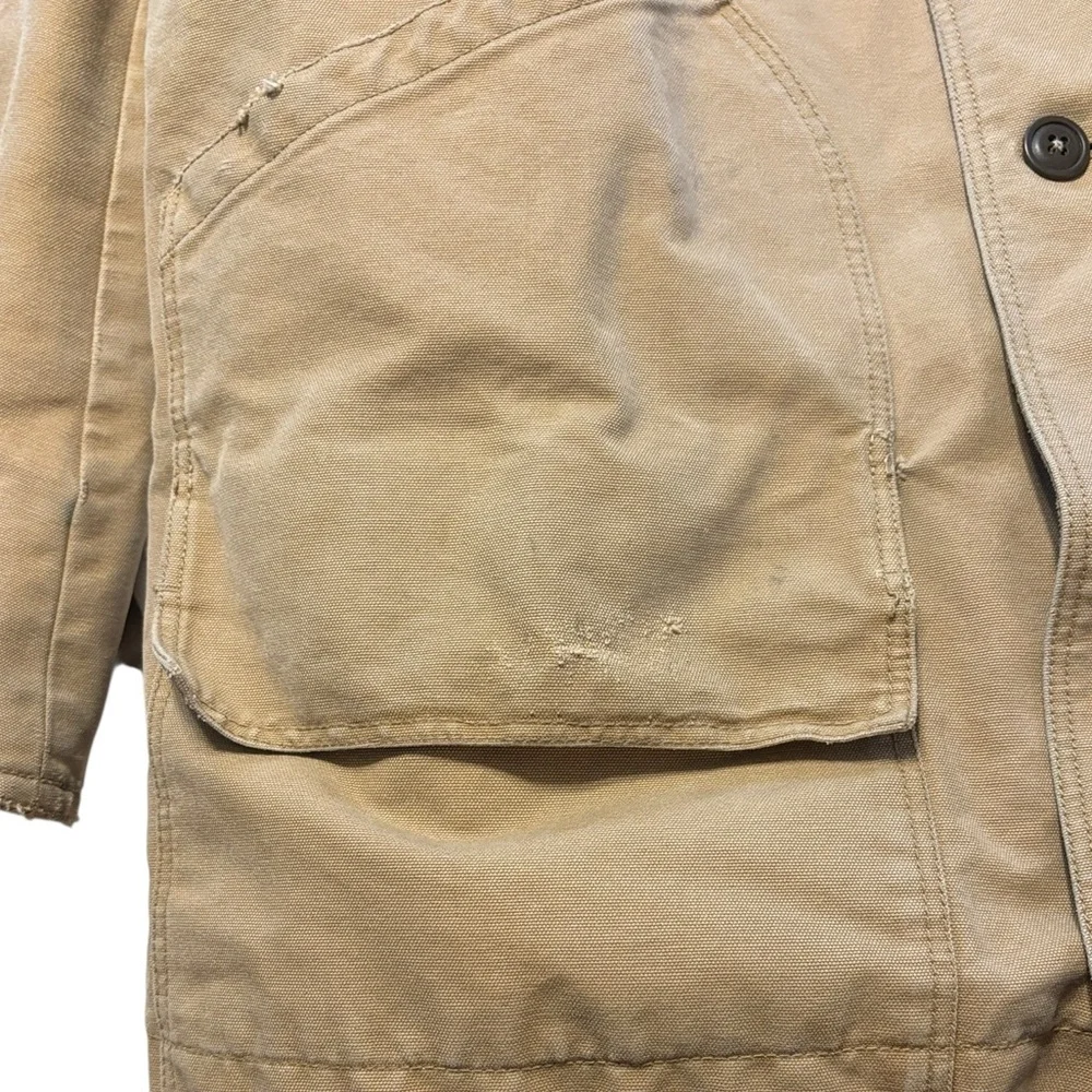 Vintage 90s Barn Coat J. Crew Men's Brown Chore Field Jacket Grunge Distress